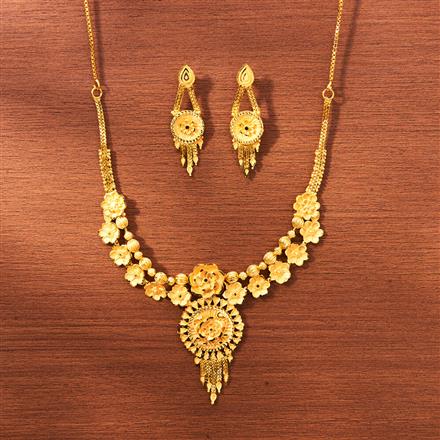 Antique Plain Gold Necklace With Gold Plating