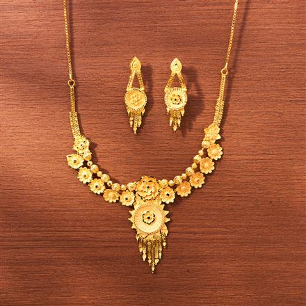 Antique Plain Gold Necklace With Gold Plating