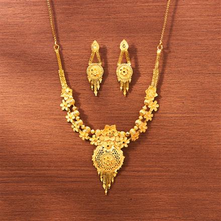 Antique Plain Gold Necklace With Gold Plating