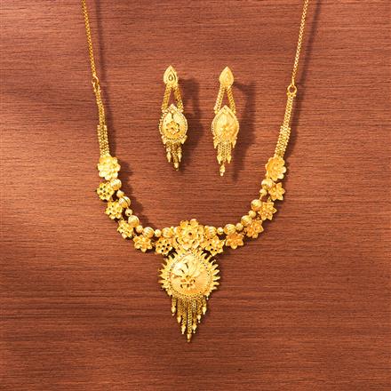Antique Plain Gold Necklace With Gold Plating