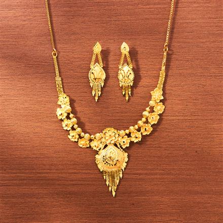 Antique Plain Gold Necklace With Gold Plating