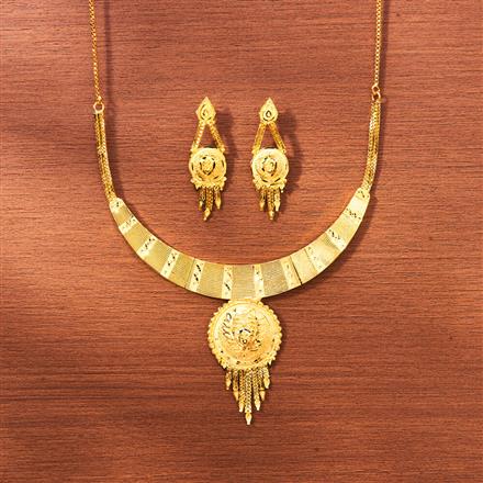 Antique Plain Gold Necklace With Gold Plating