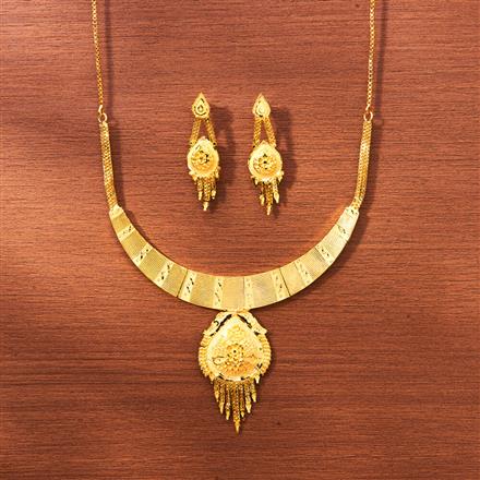 Antique Plain Gold Necklace With Gold Plating