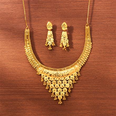 Antique Plain Gold Necklace With Gold Plating