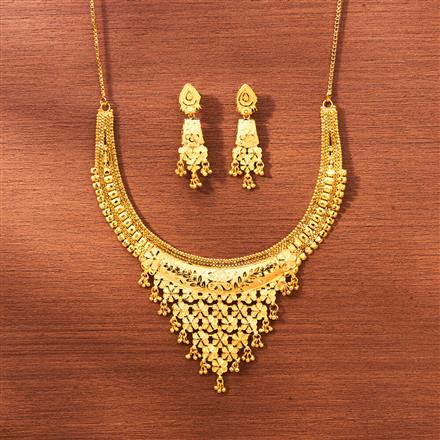 Antique Plain Gold Necklace With Gold Plating