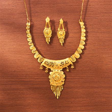 Antique Plain Gold Necklace With Gold Plating