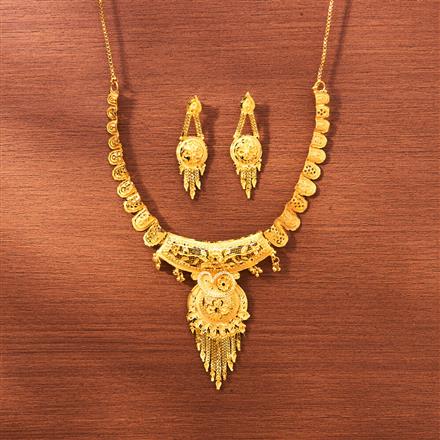 Antique Plain Gold Necklace With Gold Plating