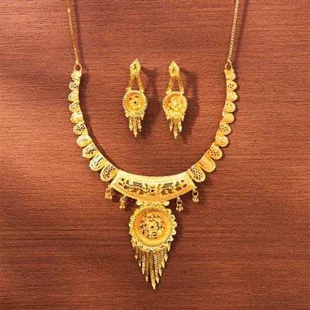 Antique Plain Gold Necklace With Gold Plating
