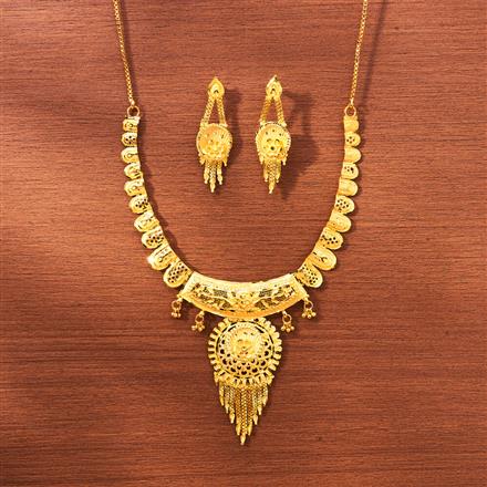 Antique Plain Gold Necklace With Gold Plating
