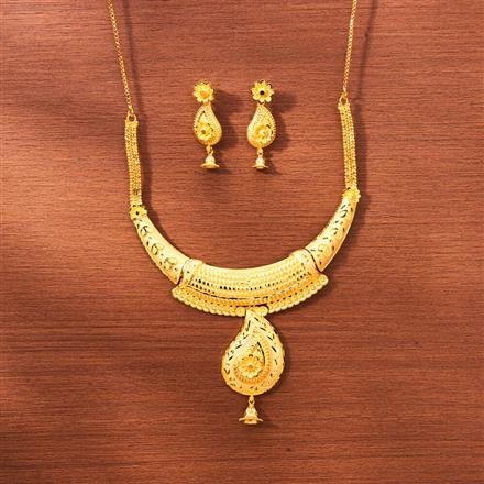 Antique Plain Gold Necklace With Gold Plating