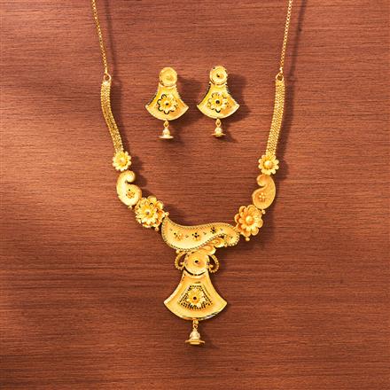 Antique Plain Gold Necklace With Gold Plating