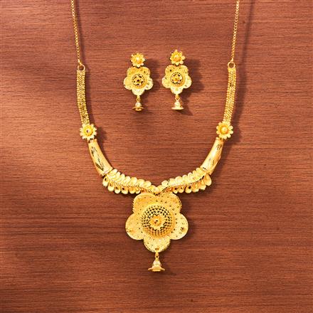 Antique Plain Gold Necklace With Gold Plating