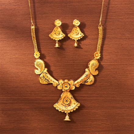 Antique Plain Gold Necklace With Gold Plating