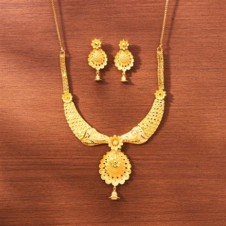 Antique Plain Gold Necklace With Gold Plating