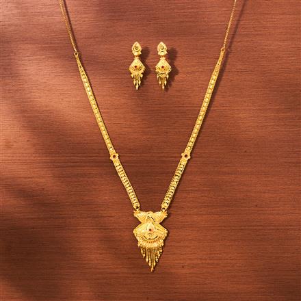 Antique Plain Gold Necklace With Gold Plating
