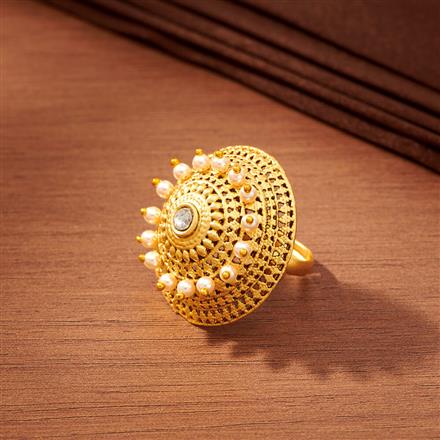 Antique Adjustable Ring With Mehndi Plating