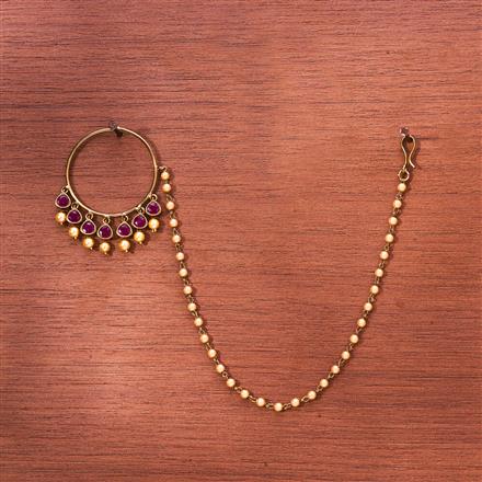 Antique Pressing Nose Ring With Mehndi Plating