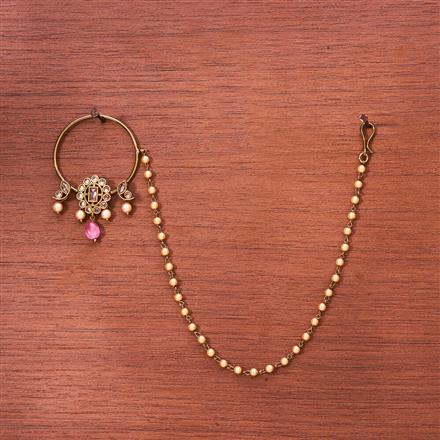 Antique Pressing Nose Ring With Mehndi Plating