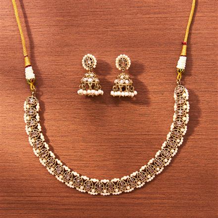 Antique Classic Necklace With Mehndi Plating