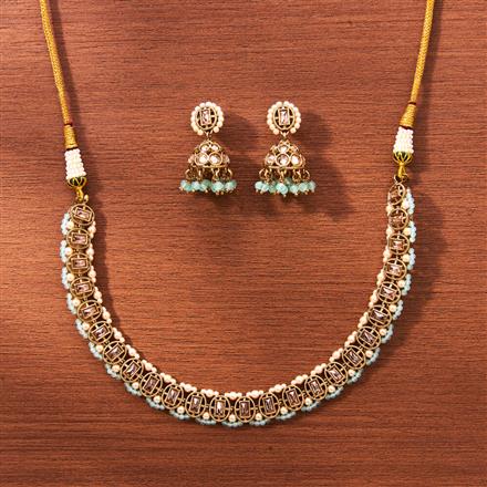 Antique Classic Necklace With Mehndi Plating
