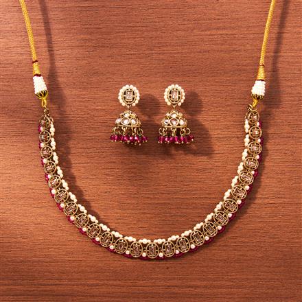 Antique Classic Necklace With Mehndi Plating