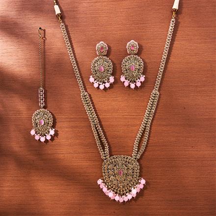 Antique Long Necklace With Mehndi Plating