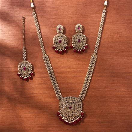 Antique Long Necklace With Mehndi Plating