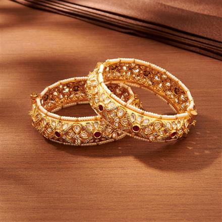 Kundan Classic Bangles With Gold Plating