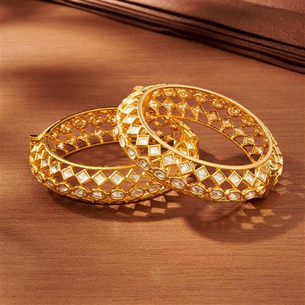 Kundan Openable Bangles With Gold Plating