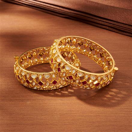 Kundan Openable Bangles With Gold Plating