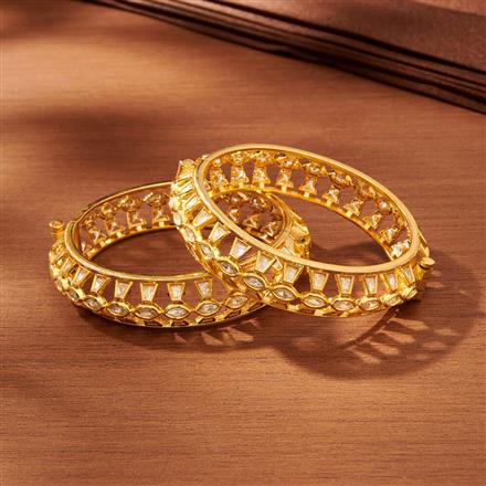 Kundan Openable Bangles With Gold Plating