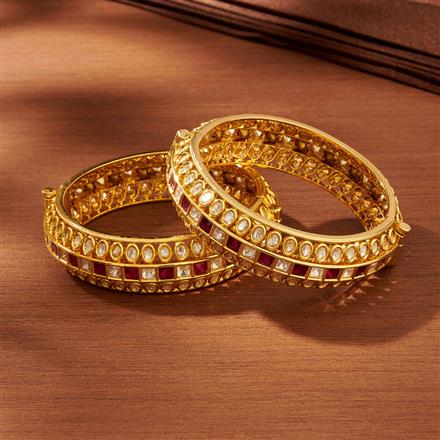 Kundan Openable Bangles With Gold Plating