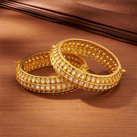 Kundan Openable Bangles With Gold Plating