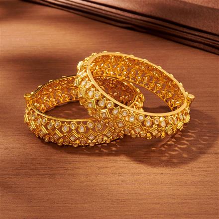 Kundan Openable Bangles With Gold Plating