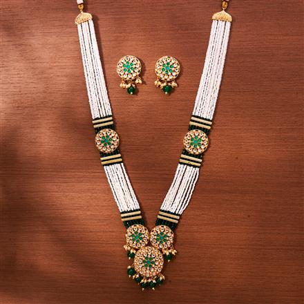 AntiqueMoti Mala Necklace With Gold Plating