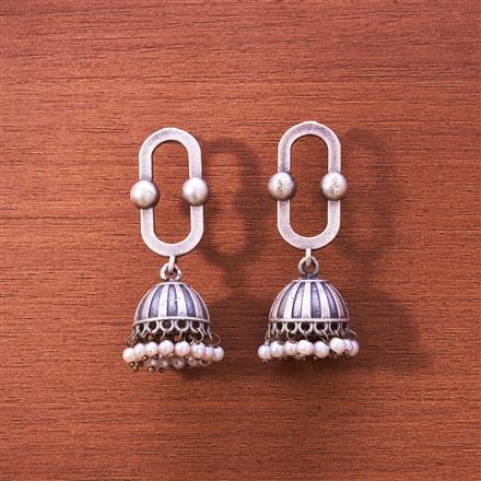 Antique Jhumki With Oxidised Plating