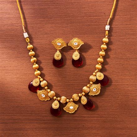 Antique Classic Necklace With Matte Gold Plating