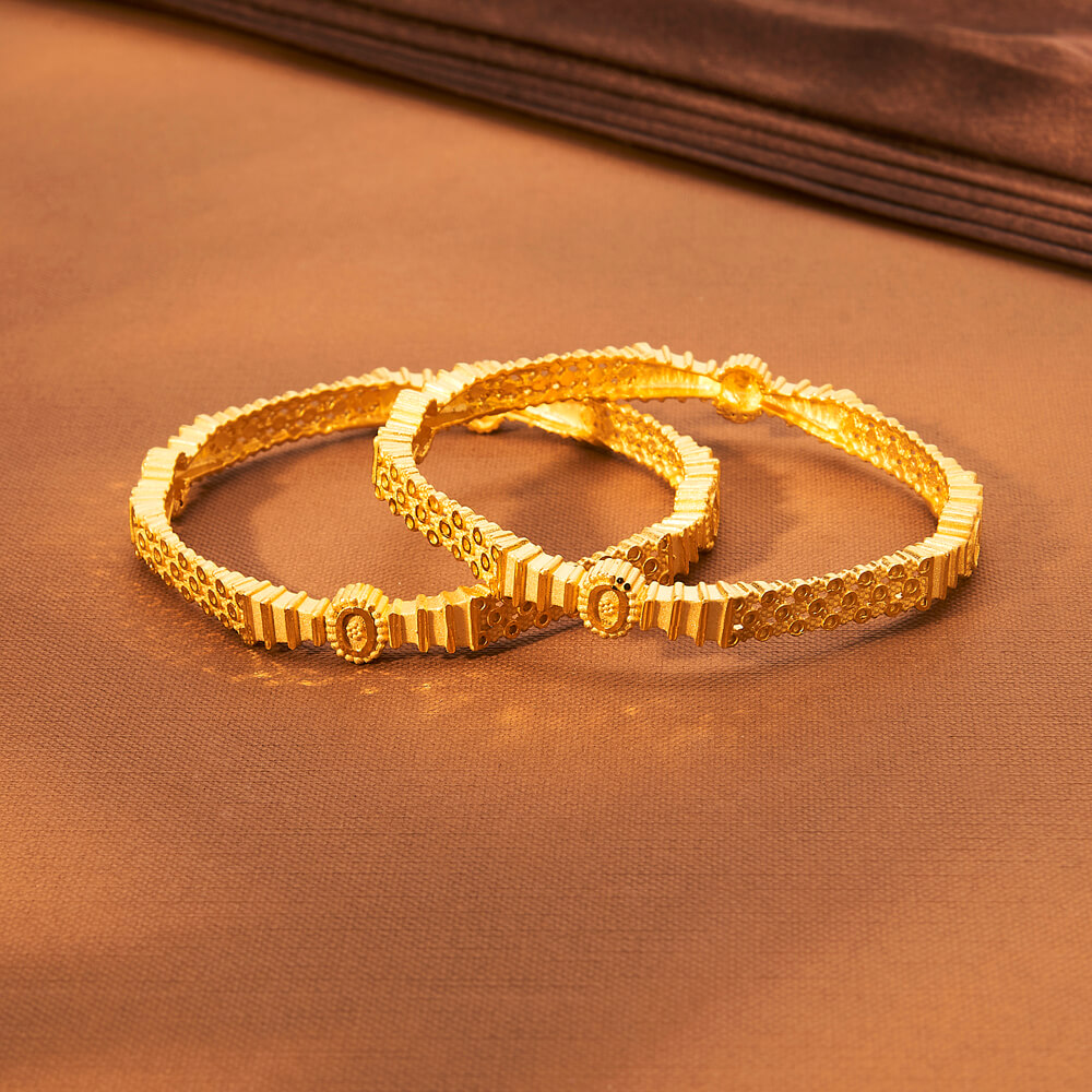 Buy Antique Plain Gold Bangles With Gold Plating 900491 Kanhai