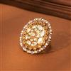 Kundan Adjustable Ring With Gold Plating
