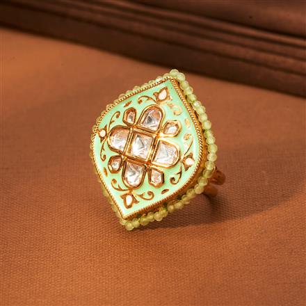 Kundan Meenakari Ring With Gold Plating
