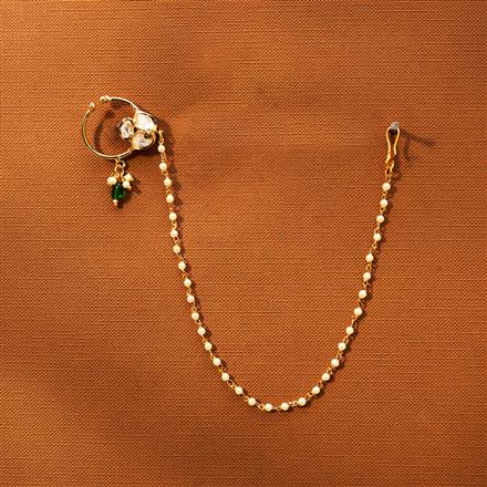 Kundan Pressing Nose Ring With Gold Plating
