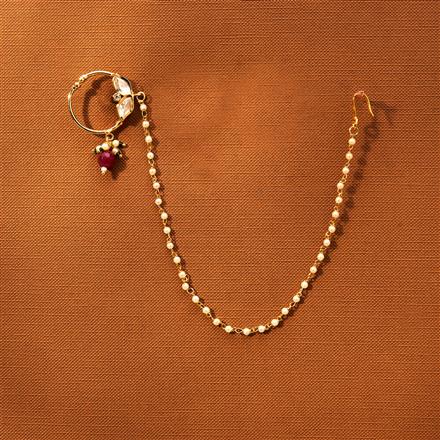 Kundan Pressing Nose Ring With Gold Plating