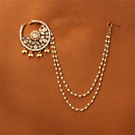 Kundan Pressing Nose Ring With Gold Plating