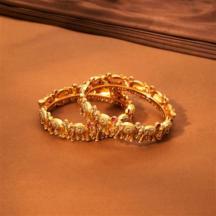 Antique Openable Bangles With Matte Gold Plating