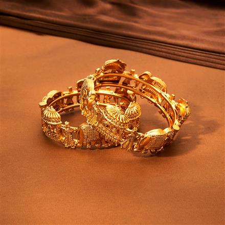 Antique Openable Bangles With Matte Gold Plating