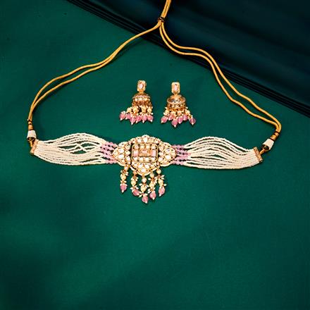 Kundan Moti Necklace With Gold Plating