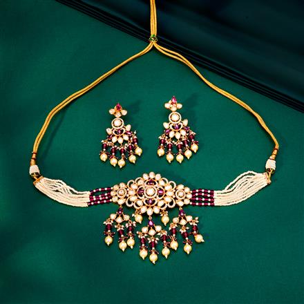Kundan Choker Necklace With Gold Plating