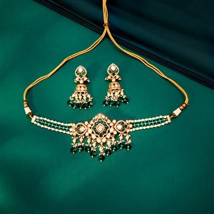 Kundan Moti Necklace With Gold Plating