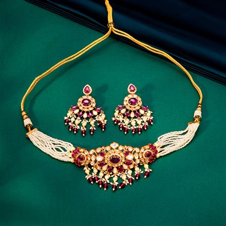 Kundan Choker Necklace With Gold Plating