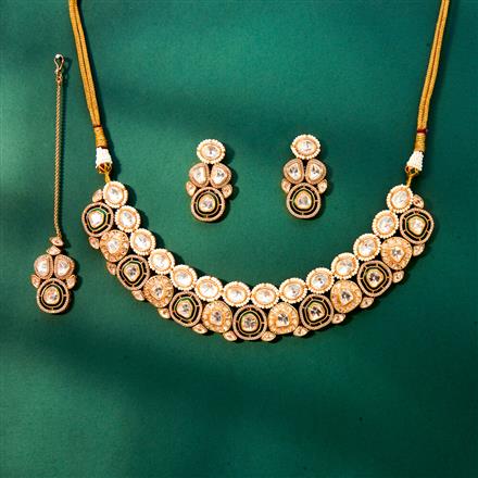 Kundan Meenakari Necklace With Gold Plating